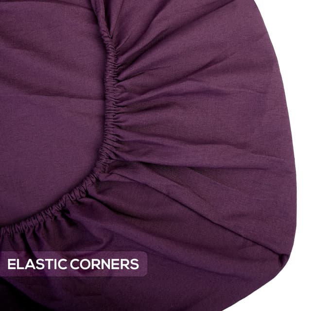 شرشف سرير مزدوج و 2 غطاء وسادة - بني غامق PARRY LIFE Fitted Sheet