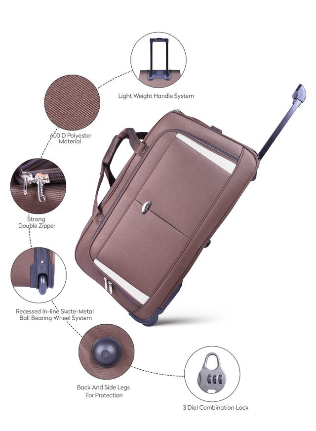 شنطة سفر (حقيبة سفر) عدد 3 – بني فاتح  ABRAJ 2 Wheel Duffle Bag - SW1hZ2U6NDE4OTI2