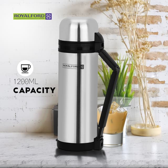 مطرة ماء ستانلس ستيل 1.2 لتر | Royalford Insulated Water Vacuum Bottle