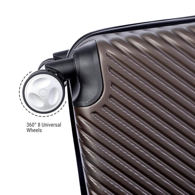 PARA JOHN PJTR3077 ABS Hard TrollePARA JOHN Travel Luggage Suitcase Set of 3 - Trolley Bag, Carry On Hand Cabin Luggage Bagy Luggage Set, Burgundy