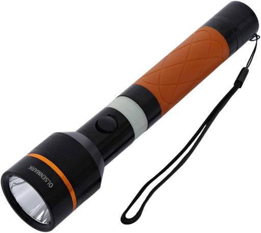 Olsenmark Rechargeable Led Flashlight With Night Glow - Cree-Xpe Led, 180 Lumens - 1900Mah Ni-Cd