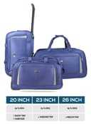 ABRAJ 2 Wheel Duffle Bag,3 Pc - Cabin Size Roller Travel Duffel Bag - Wheeled Trolley Holdall Duffle Carry Bag - Lightweight Telescopic Frame - Portable Weekend Overnight Travel Holdall Han - 182294