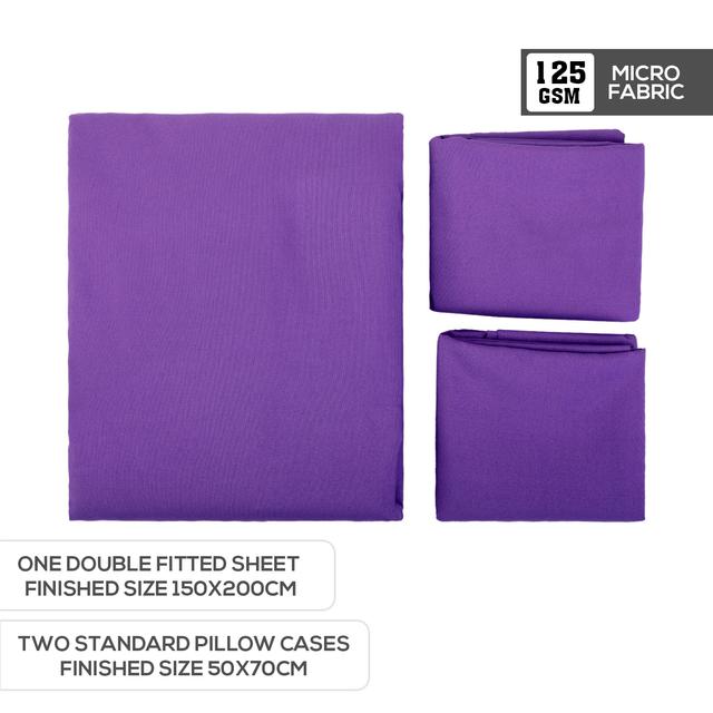 PARRY LIFE Fitted Sheet - DOUBLE FITTED SHEET with 2 Pillow Cover 50x70 - 125 GSM MICRO FABRIC 150x200 - SW1hZ2U6NDE4MTE2