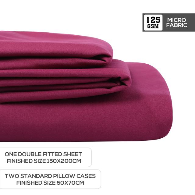 PARRY LIFE Fitted Sheet - DOUBLE FITTED SHEET with 2 Pillow Cover 50x70 - 125 GSM MICRO FABRIC 150x200 - SW1hZ2U6NDE4MDUy