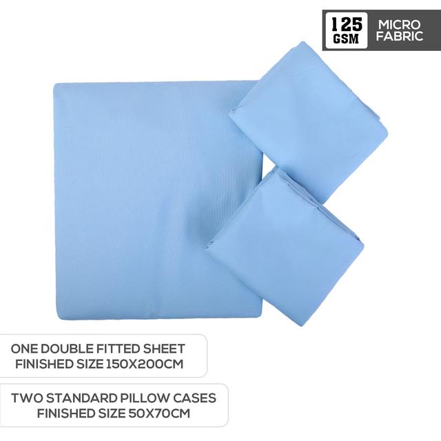 شرشف سرير مزدوج و 2 غطاء وسادة - أزرق PARRY LIFE Fitted Sheet - SW1hZ2U6NDE4MjUw