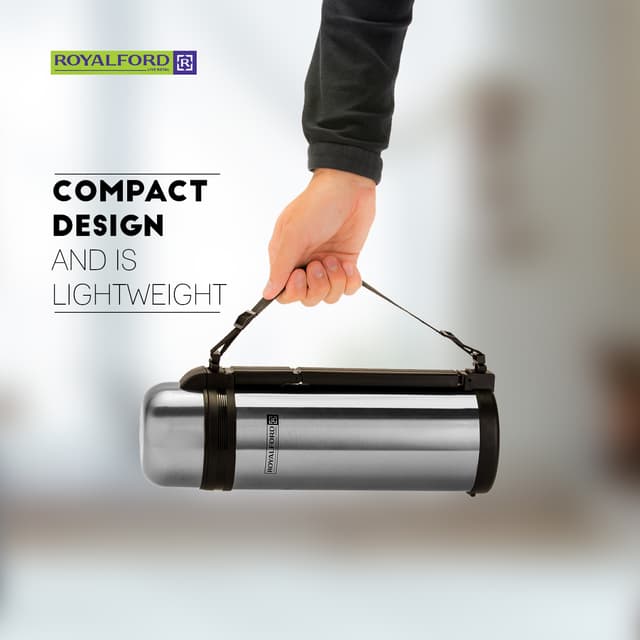 مطرة ماء ستانلس ستيل 1.2 لتر | Royalford Insulated Water Vacuum Bottle