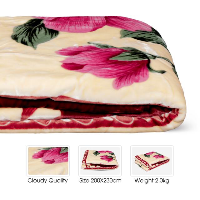 لحاف (بطانية) 200×230 سم PARRY LIFE Double 1 Ply Kucu Embossed Cloud Blanket - SW1hZ2U6NDIyNzg1