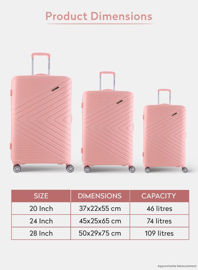 PARA JOHN PJTR3149 Bricks 3 Pcs Trolley Luggage Set, Red - SW1hZ2U6MzY0ODU3