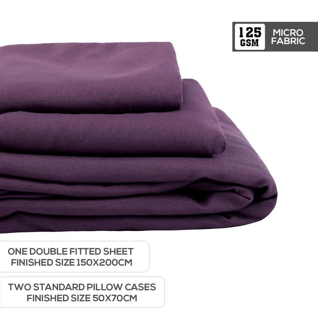 شرشف سرير مزدوج و 2 غطاء وسادة - بني غامق PARRY LIFE Fitted Sheet - SW1hZ2U6NDE4MDI0