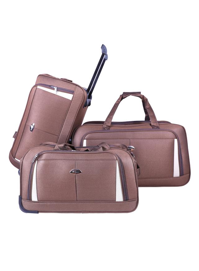 شنطة سفر (حقيبة سفر) عدد 3 – بني فاتح  ABRAJ 2 Wheel Duffle Bag - SW1hZ2U6NDE4OTI0