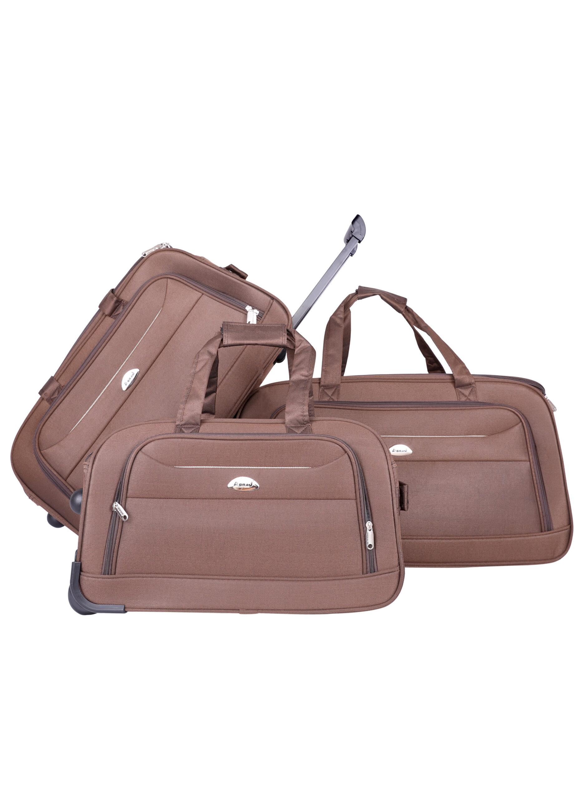 شنطة سفر (حقيبة سفر) عدد 3 - بني فاتح  ABRAJ 2 Wheel Duffle Bag