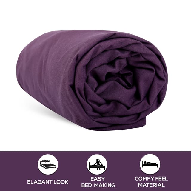 شرشف سرير مزدوج و 2 غطاء وسادة - بني غامق PARRY LIFE Fitted Sheet