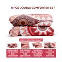 PARRY LIFE DOUBLE 65GSM COMFRTER 6 PCS, Double FlatSheet , 2 Cushion,Pillow Case 220X240 - SW1hZ2U6NDE3ODQx