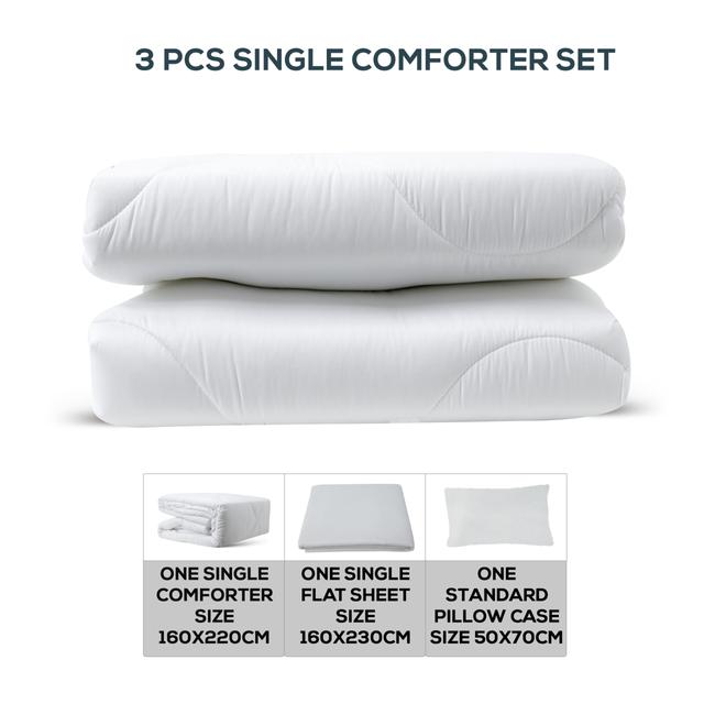 طقم سرير 3 قطع - أبيض PARRY LIFE 3 Pcs Comforter Set - SW1hZ2U6NDE3OTcw