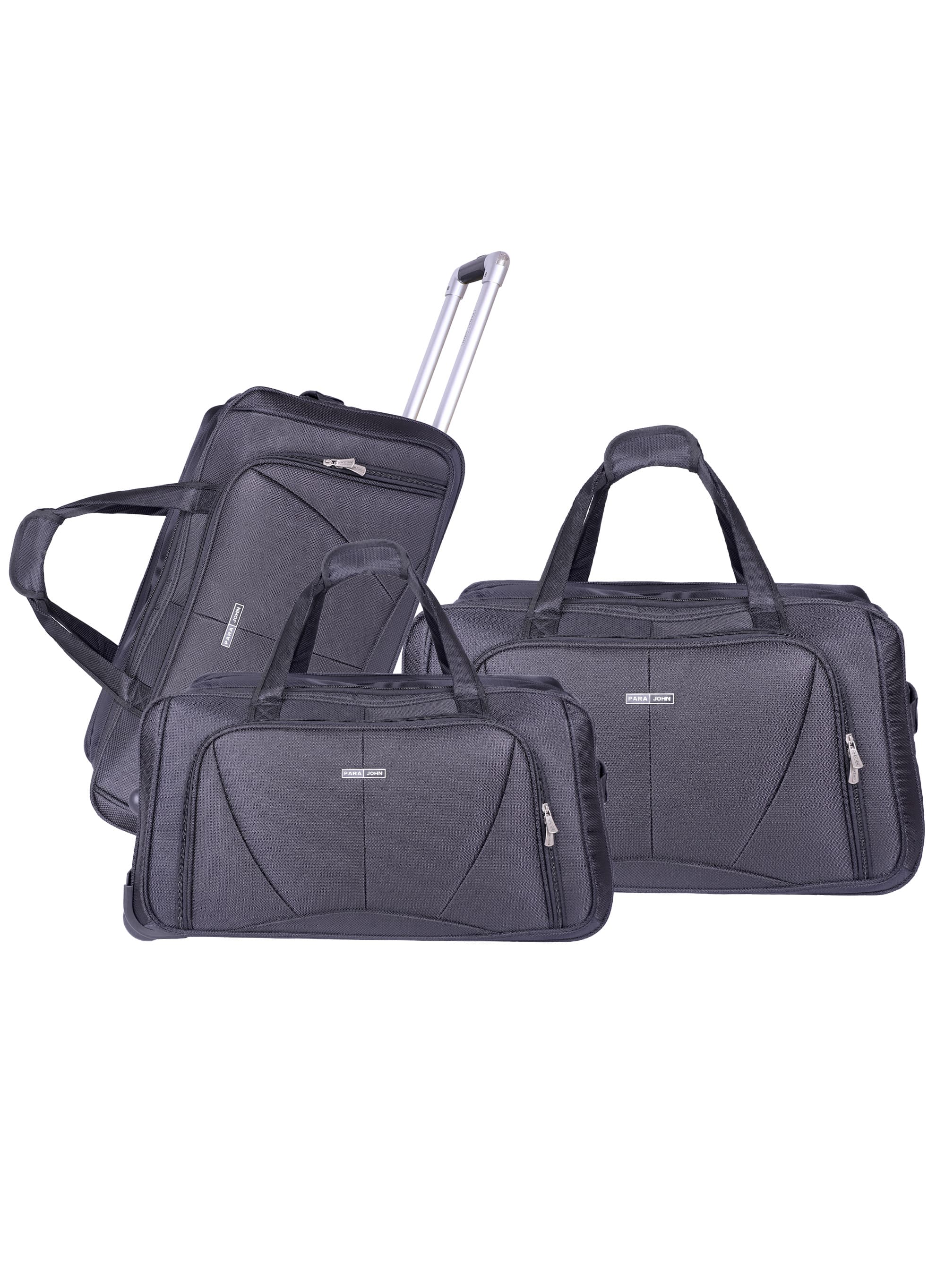 مجموعة شنط السفر لون رمادي 3Piece Duffle Bag Set /Travel Bag - Cabin Size Travel Duffel Bag - Holdall Duffle Carry Bag - PARA JOHN