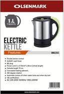 Olsenmark Electric Stainless-Steel Kettle, 1L - Concealed Heating Element - 360-Degree Rotation - SW1hZ2U6Mzk2NjY1