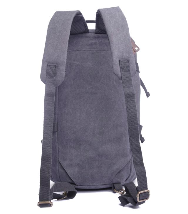 حقيبة ظهر جلد لون أسود Leather Canvas Backpack - Canvy - SW1hZ2U6NDE2NjQx