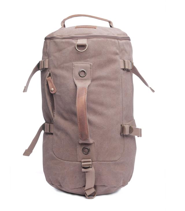 حقيبة ظهر جلد لون بيج Leather Canvas Backpack - Canvy - SW1hZ2U6NDE2NjQ4