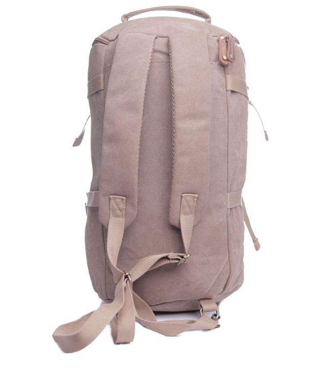 حقيبة ظهر جلد لون بيج Leather Canvas Backpack - Canvy - SW1hZ2U6NDE2NjU0