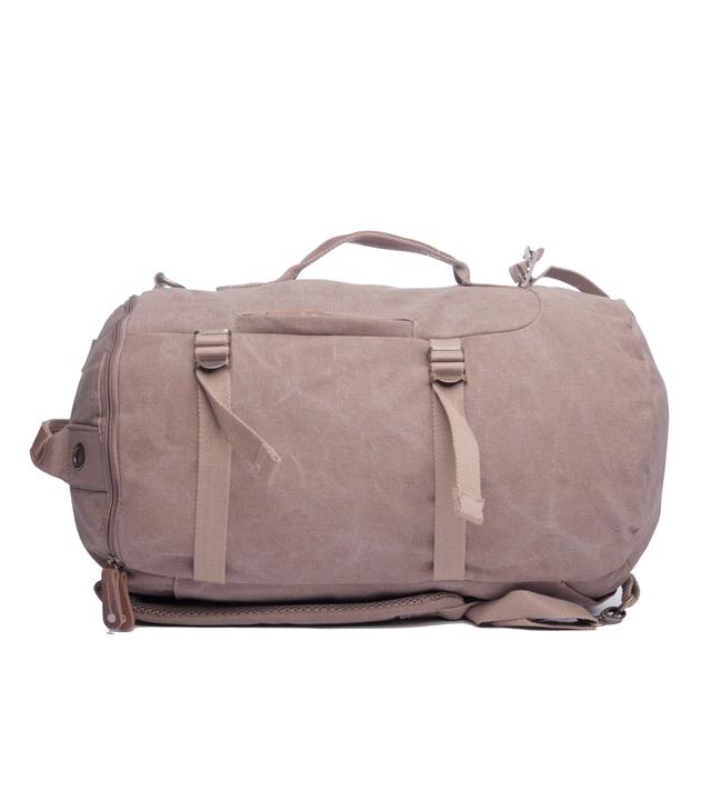 حقيبة ظهر جلد لون بيج Leather Canvas Backpack - Canvy - SW1hZ2U6NDE2NjU2