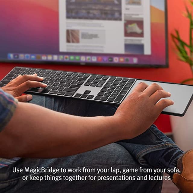 Twelve South MagicBridge Extended | Connects Apple Magic Trackpad 2 to Apple Wireless Keyboard w/ Numeric KeyPad, Trackpad and Keyboard not Included - Black