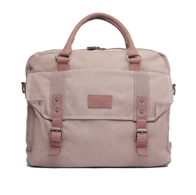 حقيبة وشنطة لابتوب قياس 13.3 لون بيج PARA JOHN Canvas Messenger Backpack - Canvy - 297180