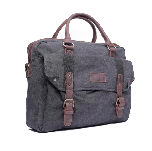 حقيبة وشنطة لابتوب لون أسود قياس 13.3 انش Canvas Messenger Backpack - Canvy - SW1hZ2U6NDE2Nzk3