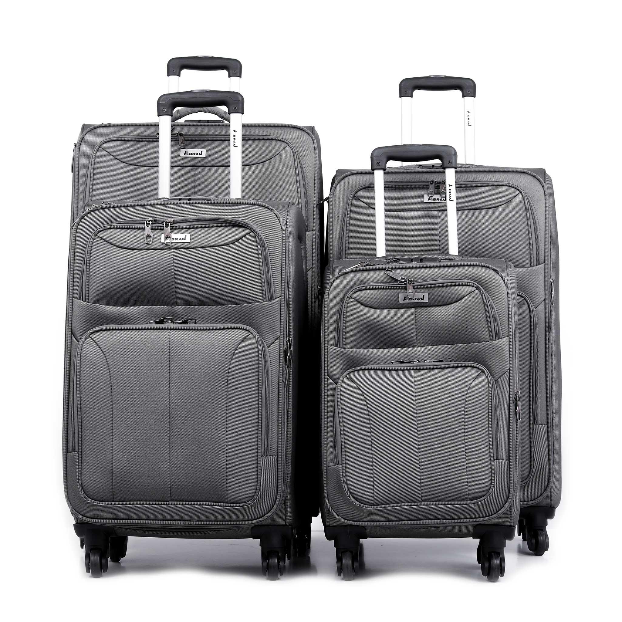 ABRAJ Travel Luggage Suitcase Set of 4 - Trolley Bag, Carry On Hand Cabin Luggage Bag - Lightweight Travel Bags with 360 Durable 4 Spinner Wheels - Hard Shell Luggage Spinner (20'', 24'', 2