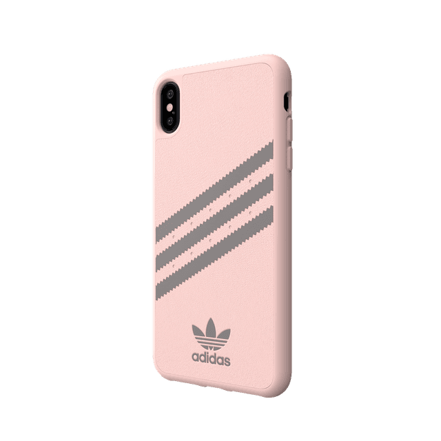 كفر موبايل أصلي بشعار أديداسوثلاث شرائط لون زهري فاتح- 3 Stripes Case for iPhone XS Max - Gazelle Pink - SW1hZ2U6MzU5MzE5
