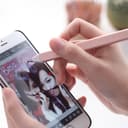 قلم آيباد بوضعين تشغيل ورأس ناعم - روز غولد - Snap Stylus with small tip for iOS & Android - Adonit