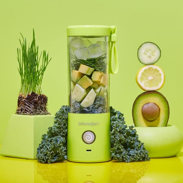 BLENDJET-V2 Portable Blender - World's Most Powerful Compact 16Oz Blender @22,000 RPM, 6 Stainless Steel Blades, Ice Crasher, USB-C Charging, Self Cleaning, Built-in Safety Feature, BPA Free - Lime