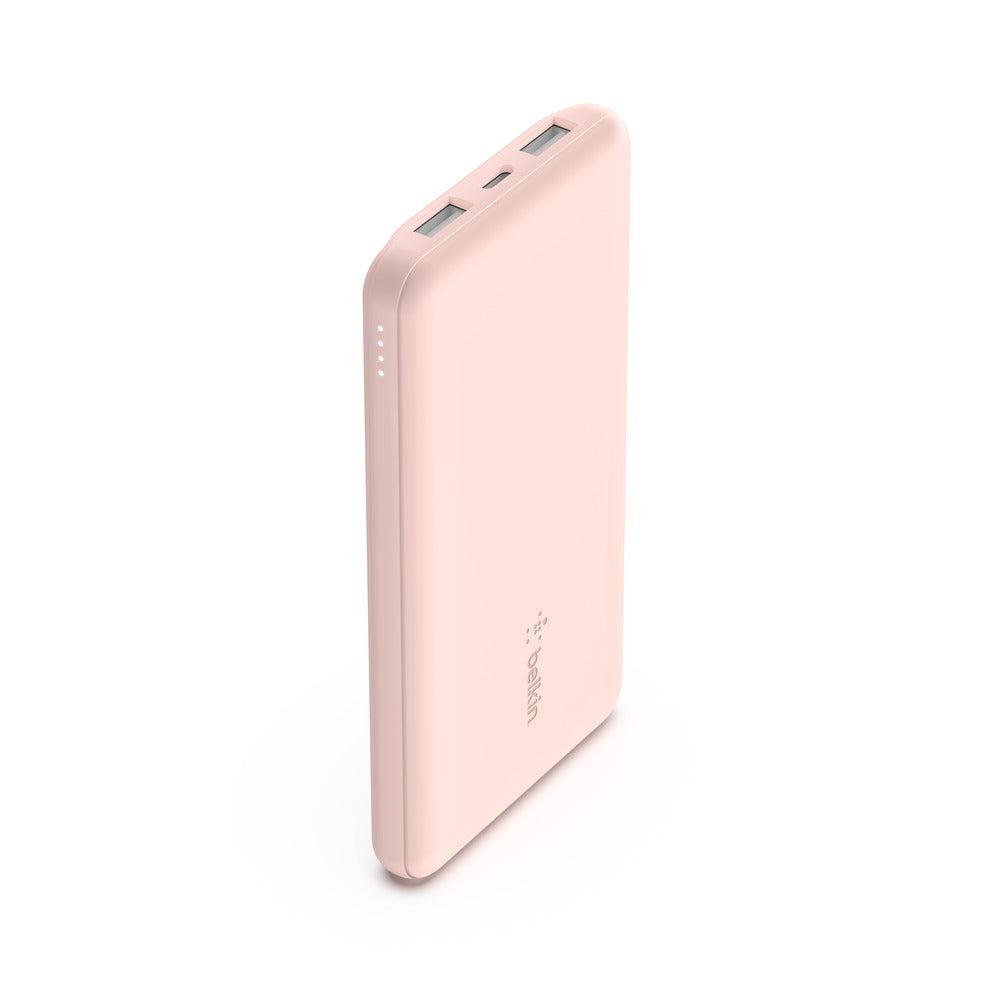 Belkin BoostCharge Power Bank 10K mAh - 15W Quick Charge 2xUSB-C, 2xUSB-A ports for Apple iPhone 12/11 Pro Max/12/11 Pro/12 Mini/12/11/XR/XS/X Max/8/8 Plus iPad Pro/iPad Mini - Rosegold