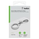 Belkin Apple AirTag Secure Holder w/ Strap | Twist and Lock Design, Scratch Prototection for Apple AirTag | Stylish Leather Strap Easily Loops to Bags, Purse, Kids - White