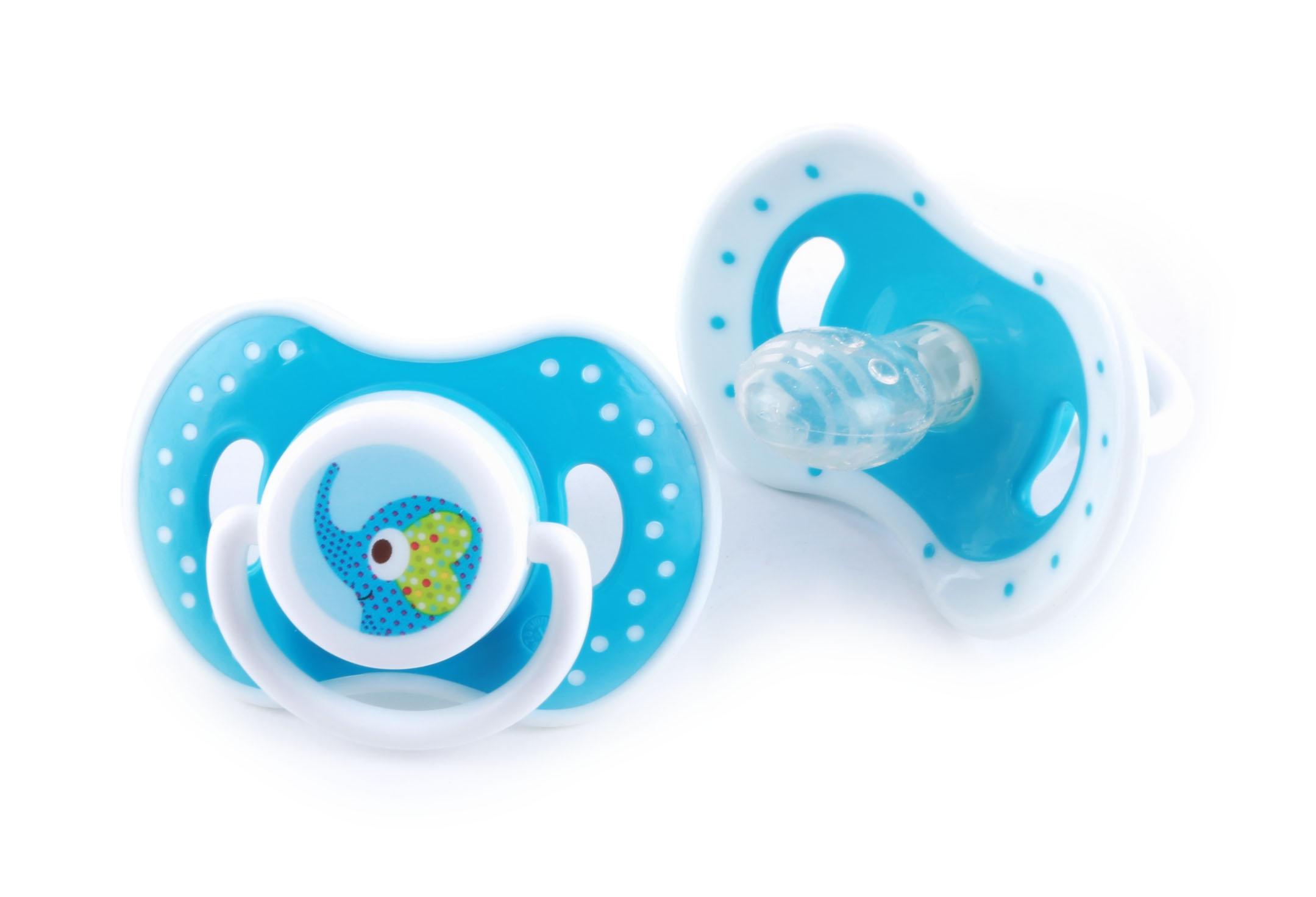 لهاية اطفال (لهاية بيبي) 2 قطع - أزرق Baby Plus 2Pcs New Born Baby Pacifier With Silicone Baglet