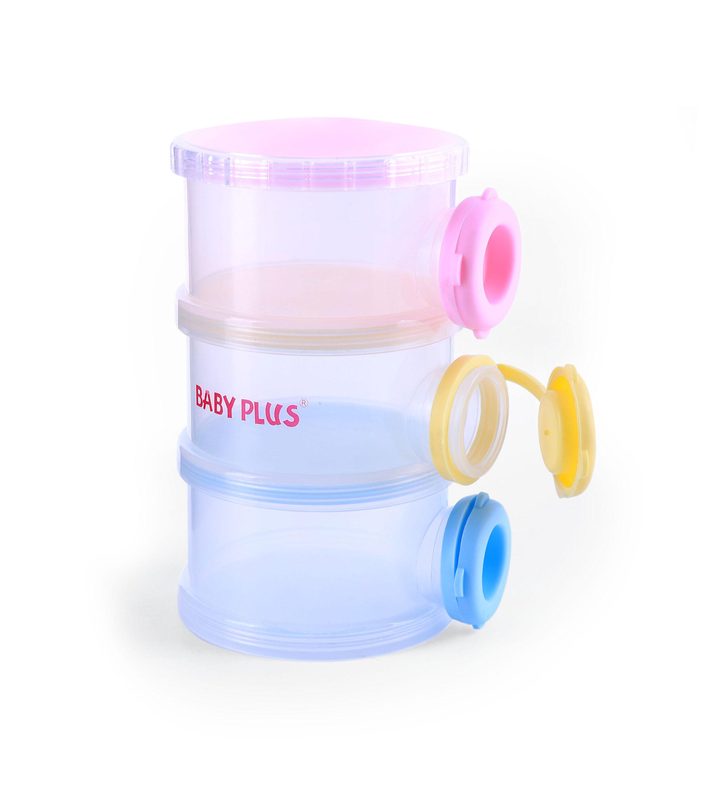 Baby Plus Milk Powder Container - Portable Lightweight With Grip Handle Formula Dispenser, Stackable