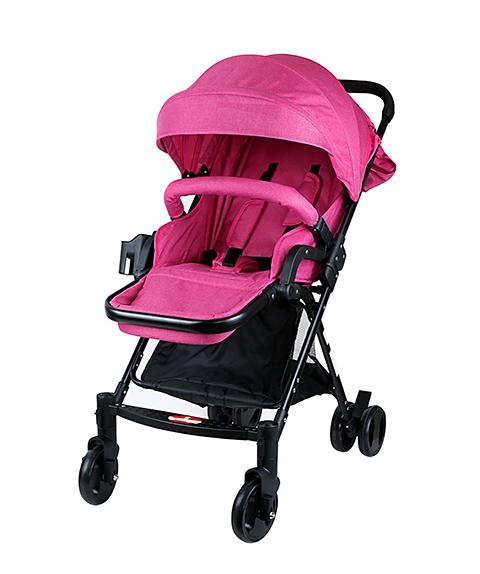 Baby Plus Pink Baby Stroller Cum Pram - SW1hZ2U6NDA4NzE2