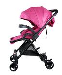 Baby Plus Pink Baby Stroller Cum Pram - SW1hZ2U6NDA4NzE4