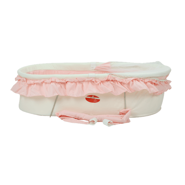 سرير أطفال محمول مع ناموسية - وردي Baby Plus Portable Folding Baby Cribbaby Bed Bag