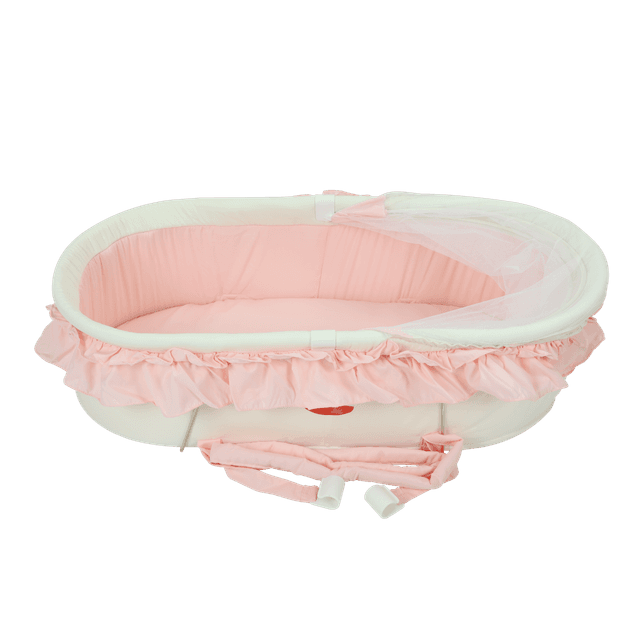 سرير أطفال محمول مع ناموسية - وردي Baby Plus Portable Folding Baby Cribbaby Bed Bag