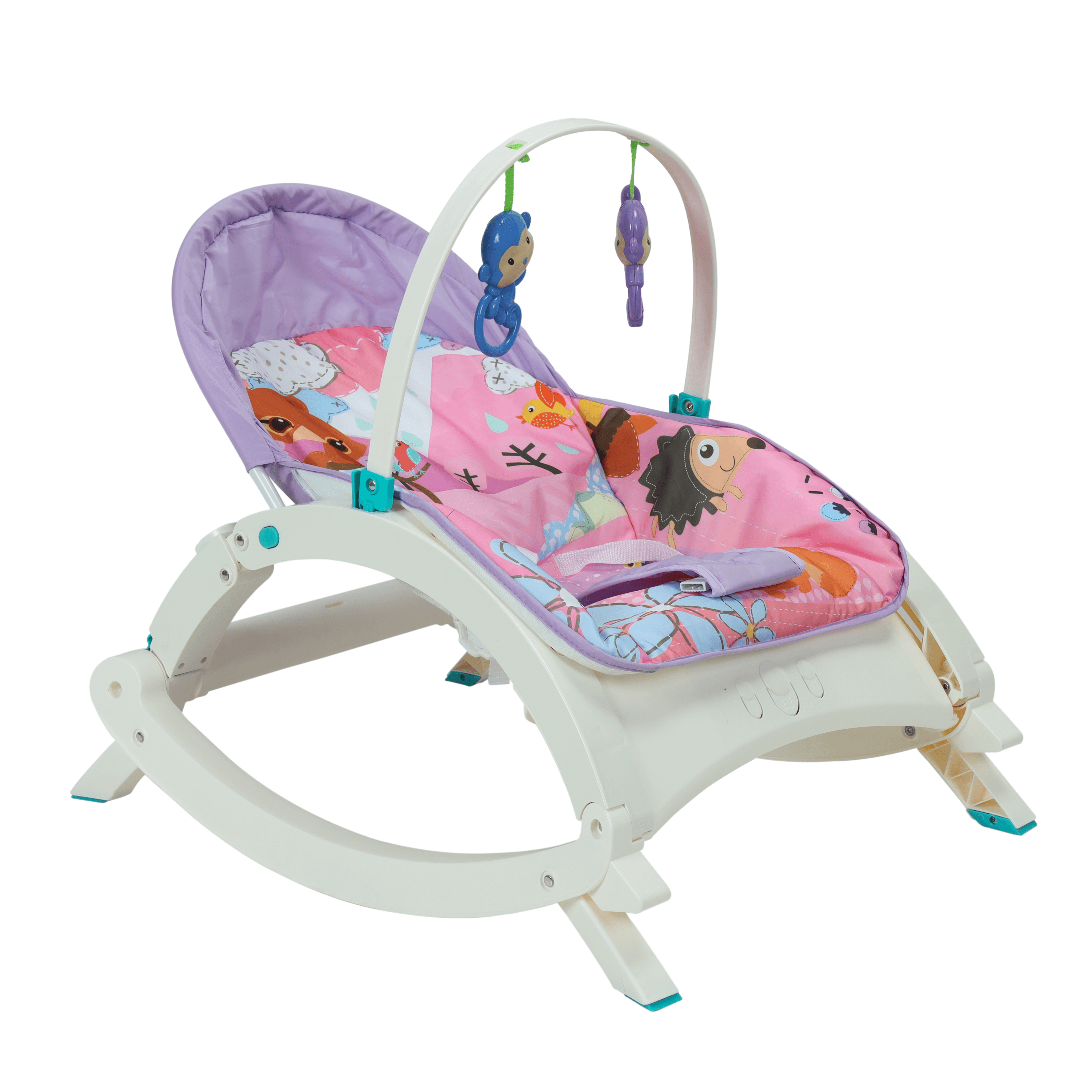 كرسي هزاز للأطفال مع موسيقى Portable Rocker - Portable Cozy Recline Position & Smooth Vibration - Baby Plus