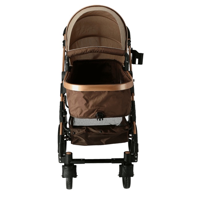 Baby Plus Khaki Baby Stroller - 3 In 1 Pram Stroller - Strollers, Kids Stroller, Best Quality Stroller - SW1hZ2U6NDIxMjM4