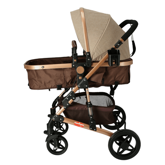 Baby Plus Khaki Baby Stroller - 3 In 1 Pram Stroller - Strollers, Kids Stroller, Best Quality Stroller - SW1hZ2U6NDIxMjQw