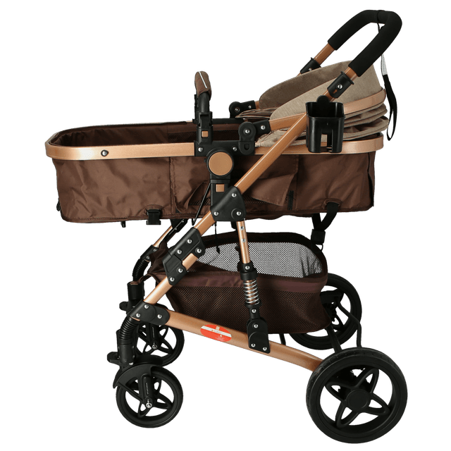 Baby Plus Khaki Baby Stroller - 3 In 1 Pram Stroller - Strollers, Kids Stroller, Best Quality Stroller - SW1hZ2U6NDIxMjQy