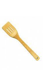 Royalford Bamboo Slotted Turner - Heat Resistant Soft Grip Slotted Turner, Bamboo, Cooking