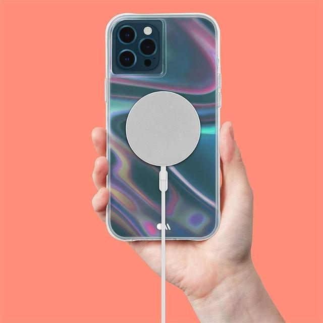 كفر موبايل مقاوم للصدمات بميزة magsafe - قزحي - iPhone 13 Pro Max - Soap Bubble w/ MagSafe and Antimicrobial - Case mate - SW1hZ2U6MzYwMzk3