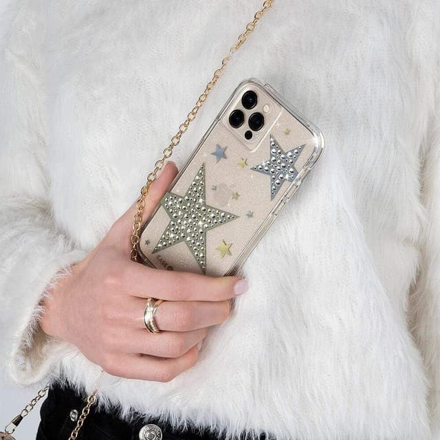 كفر موبايل مضاد للصدمات بنمط النجوم المتعددة - شفاف - iPhone 13 Pro - Sheer Superstar - Clear w/ Antimicrobial