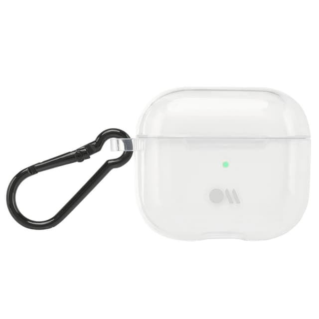 كفر سماعات لاسلكية مع مشبك للتعليق - شفاف - Apple Airpods 3rd Gen Case - Tough Clear Design, Lightning Port Access, Included Carbiner Clip, Precision Molded Fit, Wireless Charging Compatible -  Case mate