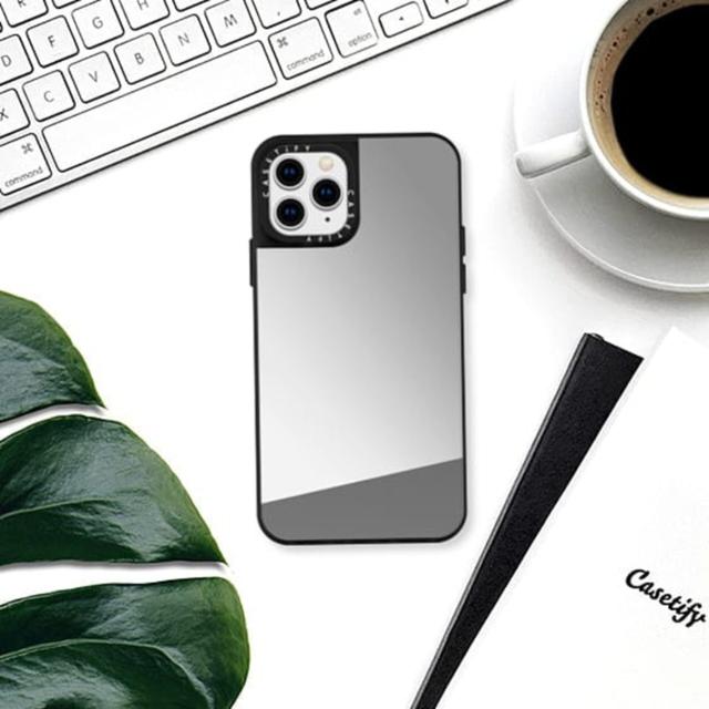 Casetify MIRROR Apple iPhone 12 Pro Max Case - Reflective Mirror Case, Shockproof TPU Bumper, Slim & LightWeight, Wireless & MagSafe Charging Compatible - Silver - SW1hZ2U6MzYwNjAy