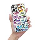 Casetify BUTTERFLY Apple iPhone 12 / 12 Pro - 10 Ft. Ultra Impact Protection Shock Absorbing Cover, Anti-Microbial, Slim & LightWeight, Wireless & MagSafe Charging Compatible - Rainbow Clear - SW1hZ2U6MzYwNjg4
