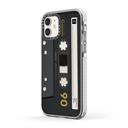 كفر آيفون بخلفية شريط موسيقي يدعم MagSafe و الشحن اللاسلكي  Casetify Cassette Collection Apple iPhone 12  Mini Case Mixtape Black - SW1hZ2U6MzYwNzAw